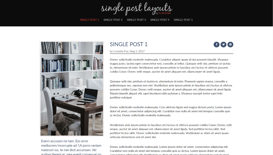 シングルポストレイアウト