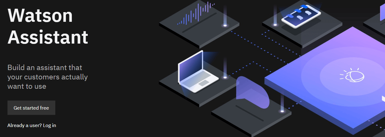 Die Watson Assistant-Homepage.