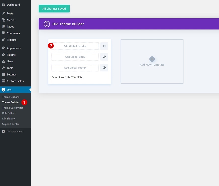 intercambiar encabezado divi