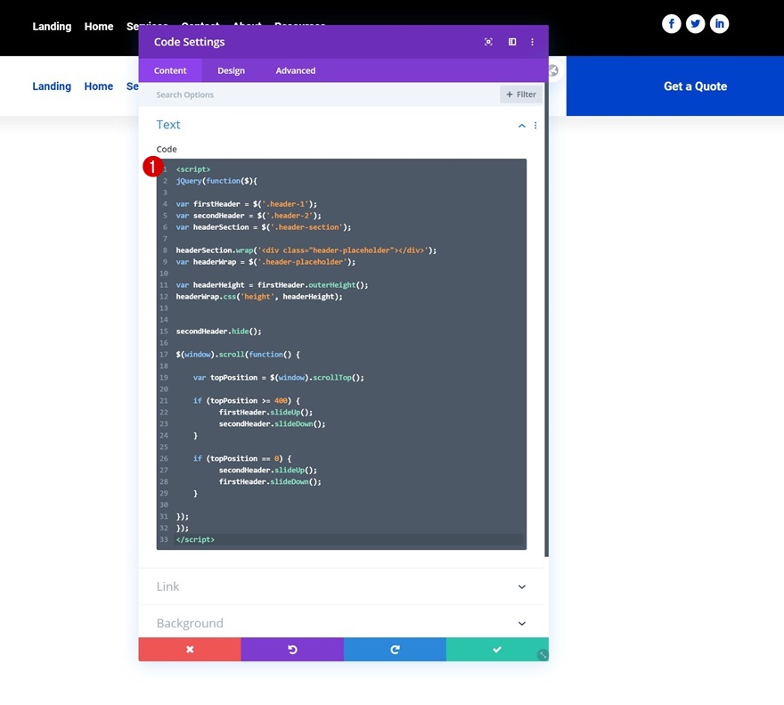 intercambiar encabezado divi