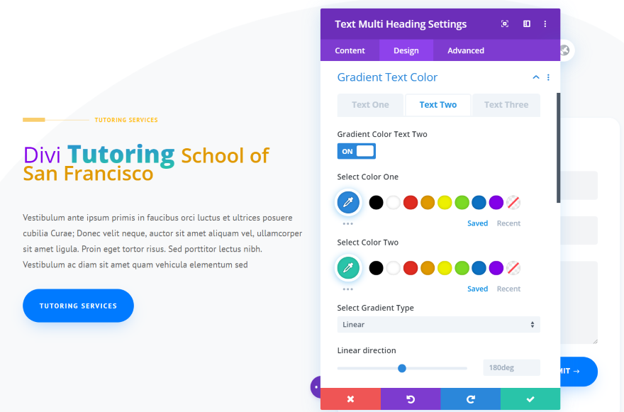 Divi Next Teksty Tekst Multi Heading