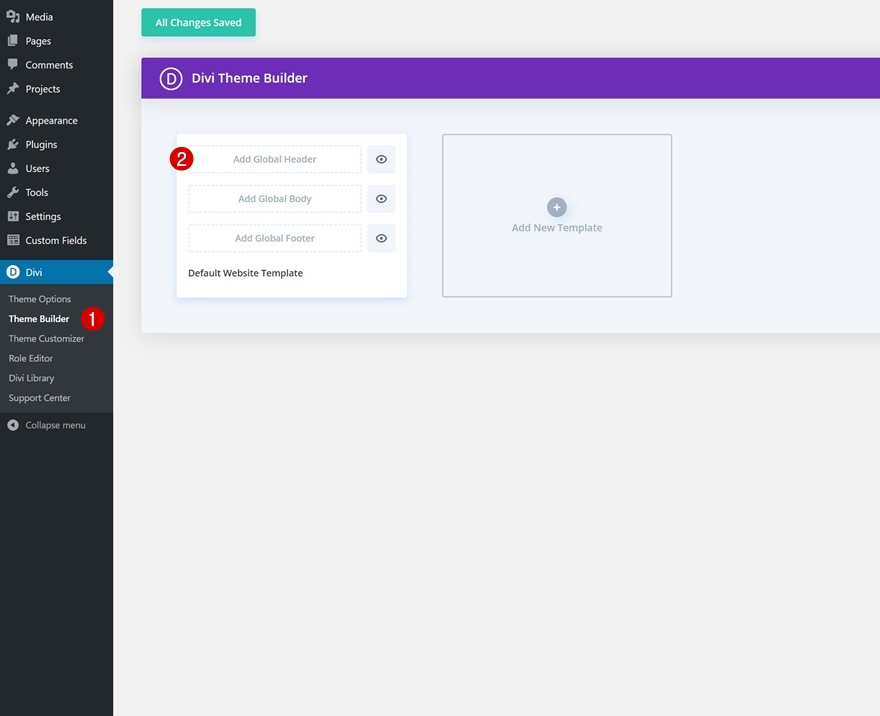 最小限のヘッダーフッターコンボ