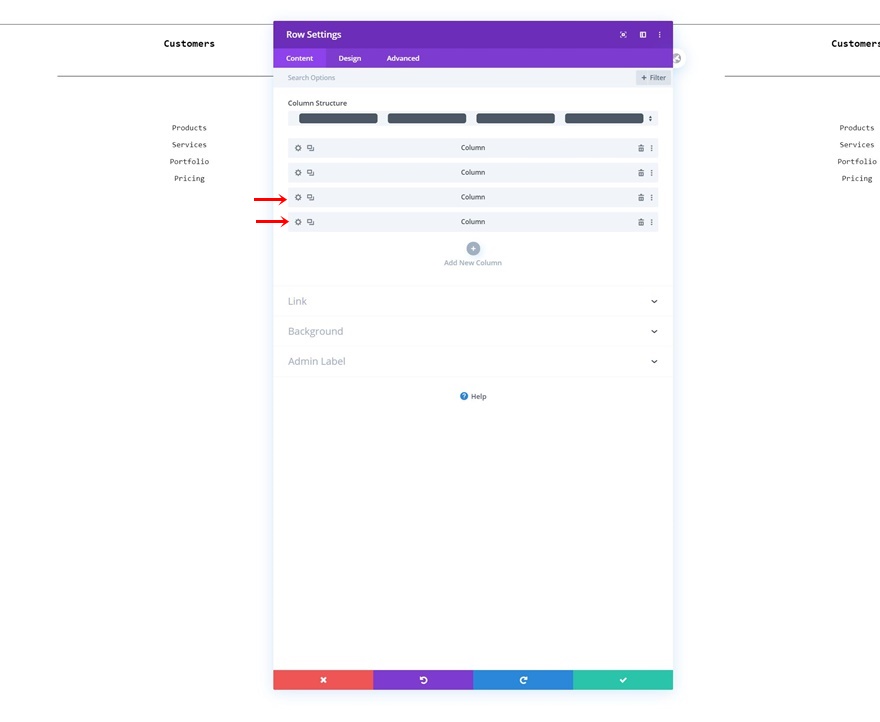 最小限のヘッダーフッターコンボ