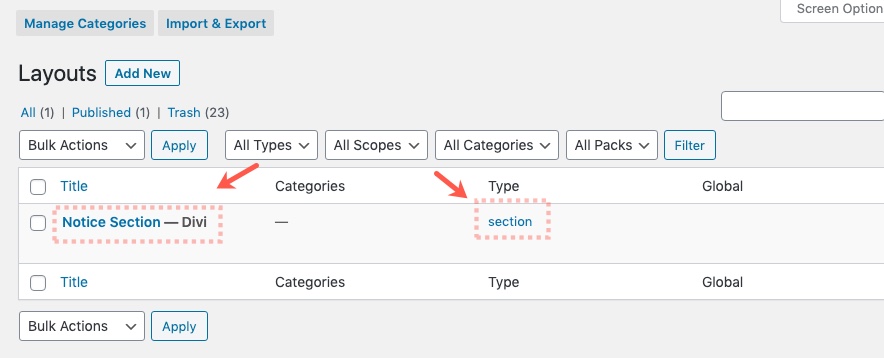caseta de notificare divi