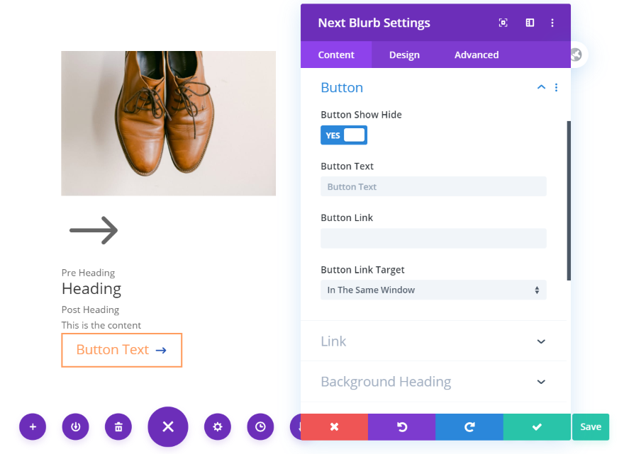 علامة التبويب Divi Next Blurb Content
