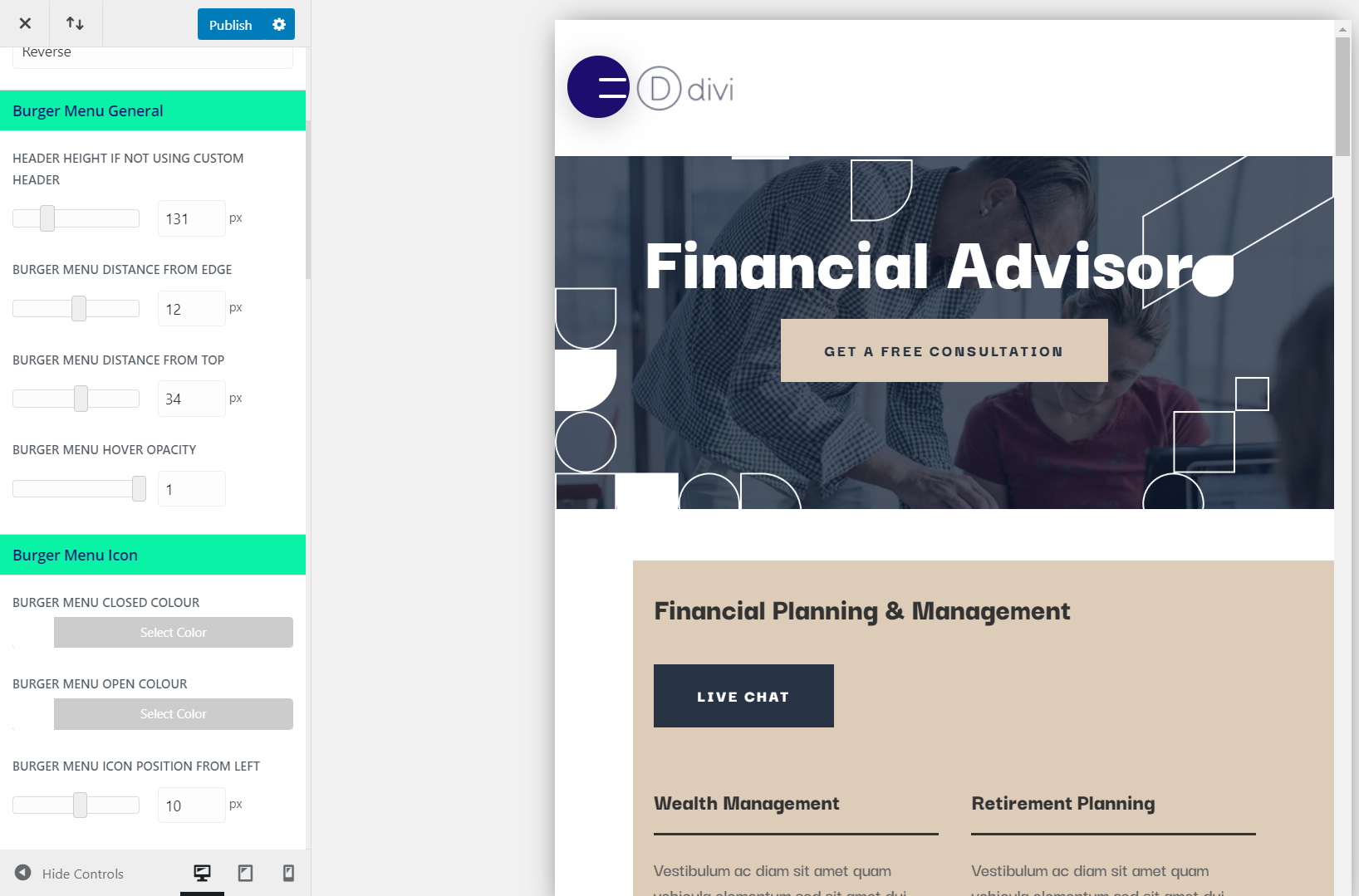 Elija el menú de hamburguesas