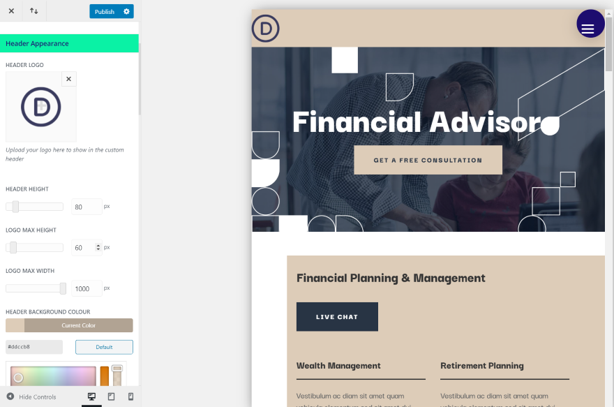 Cabecera personalizada