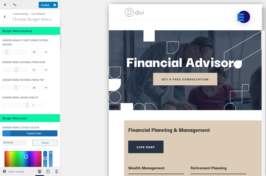 Elija el menú de hamburguesas