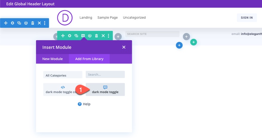 สลับโหมดมืดใน Divi