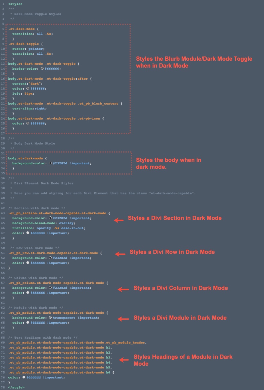 สลับโหมดมืดใน Divi