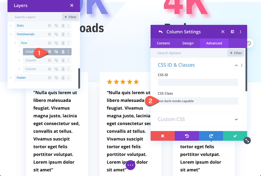 สลับโหมดมืดใน Divi