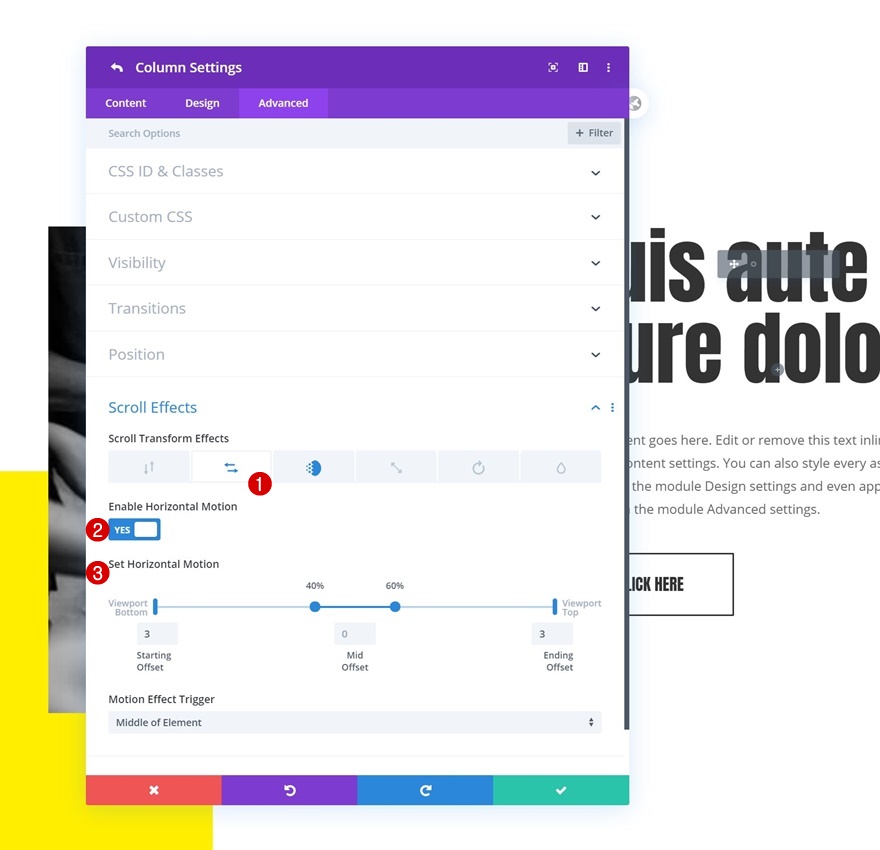 accrochage du défilement