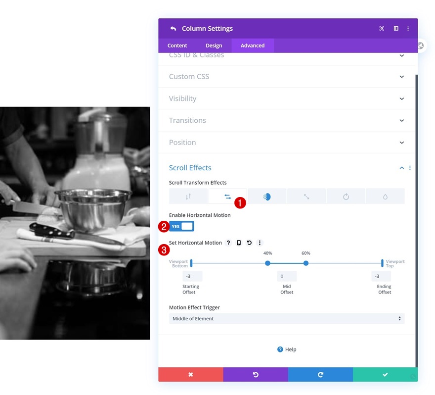 accrochage du défilement