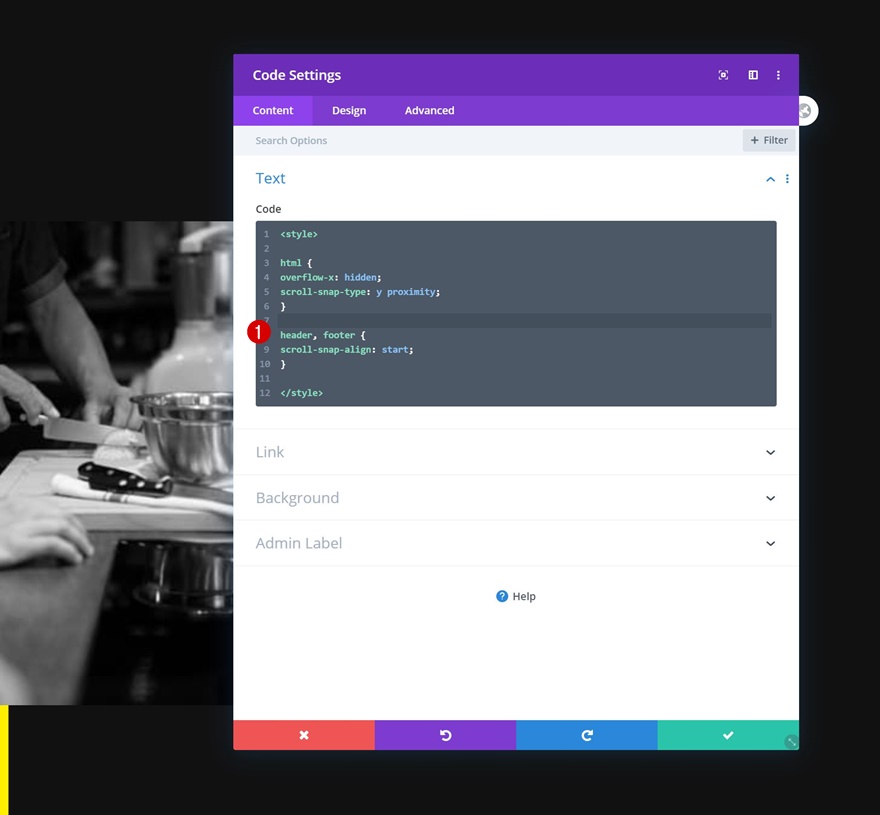 accrochage du défilement