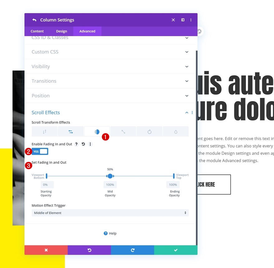 accrochage du défilement