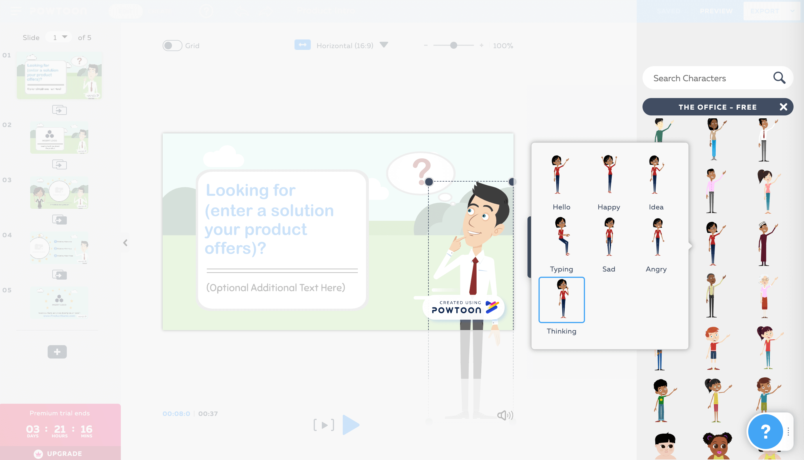 สลับตัวละครใน Powtoon