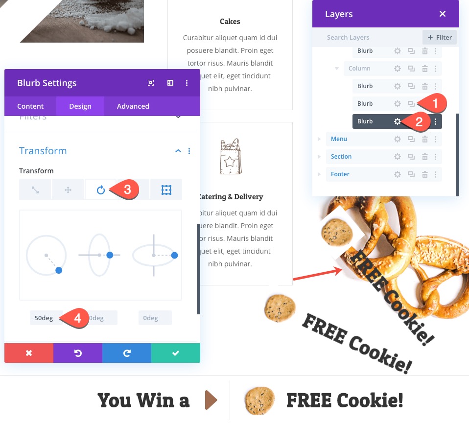 divi 위닝 스핀 스크롤 효과