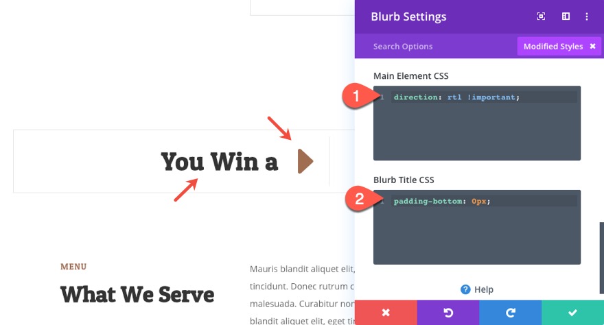 divi 위닝 스핀 스크롤 효과