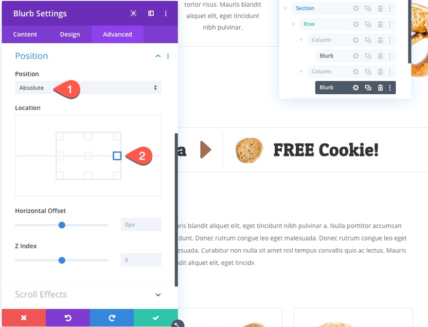 divi 위닝 스핀 스크롤 효과