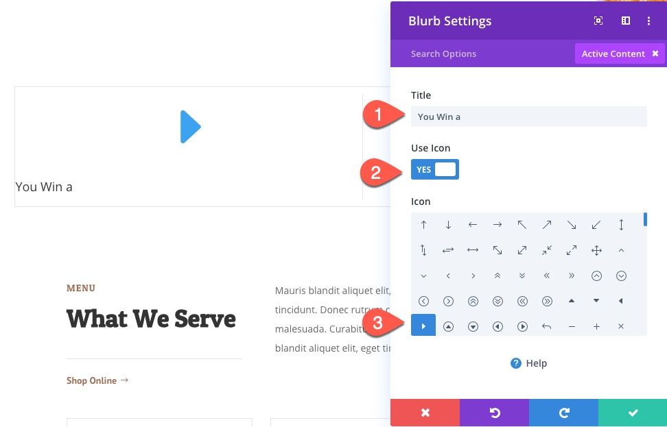 divi 위닝 스핀 스크롤 효과