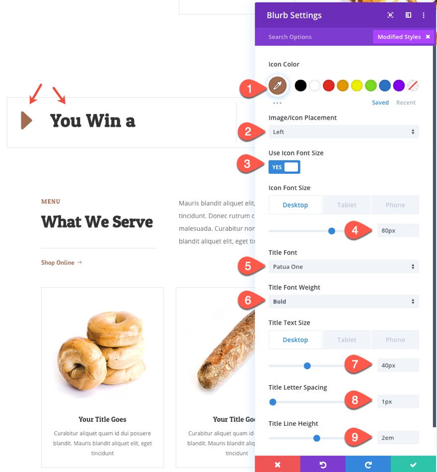 divi 위닝 스핀 스크롤 효과