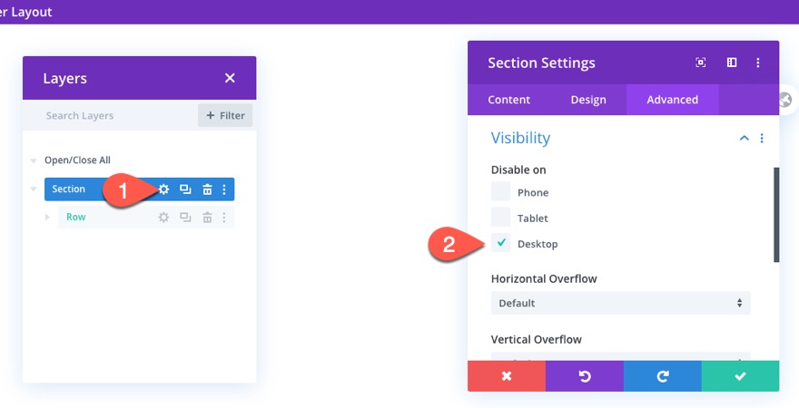 divi mobil iletişim çubuğu