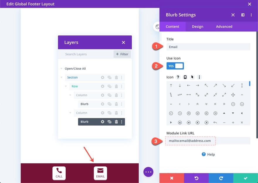 divi mobil iletişim çubuğu
