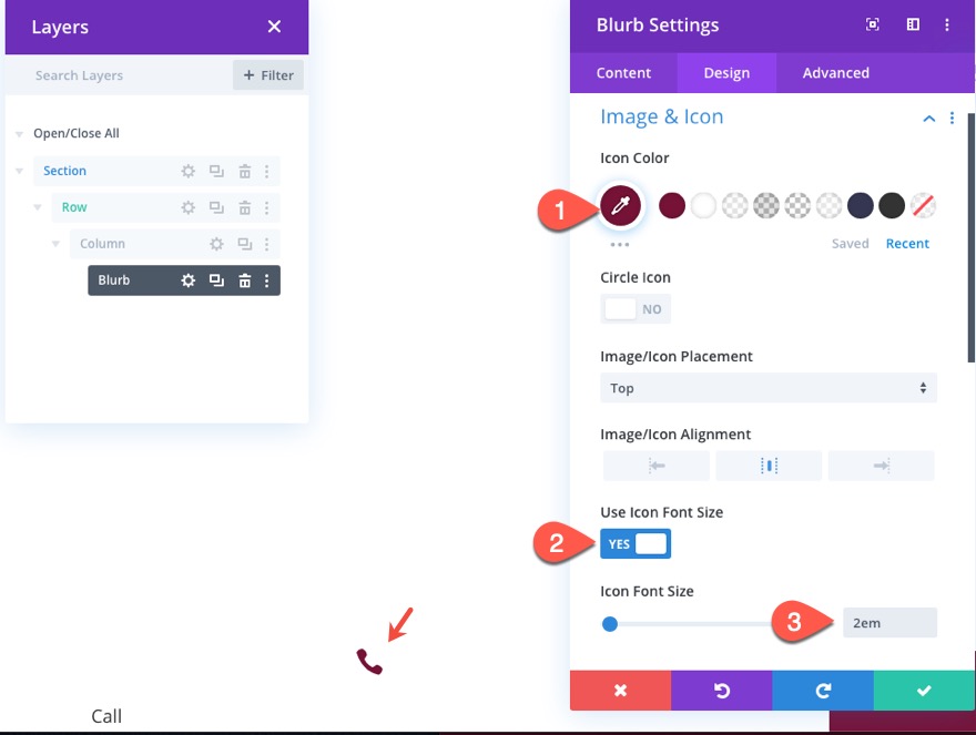 divi mobil iletişim çubuğu