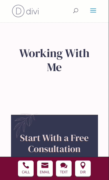 divi mobil iletişim çubuğu