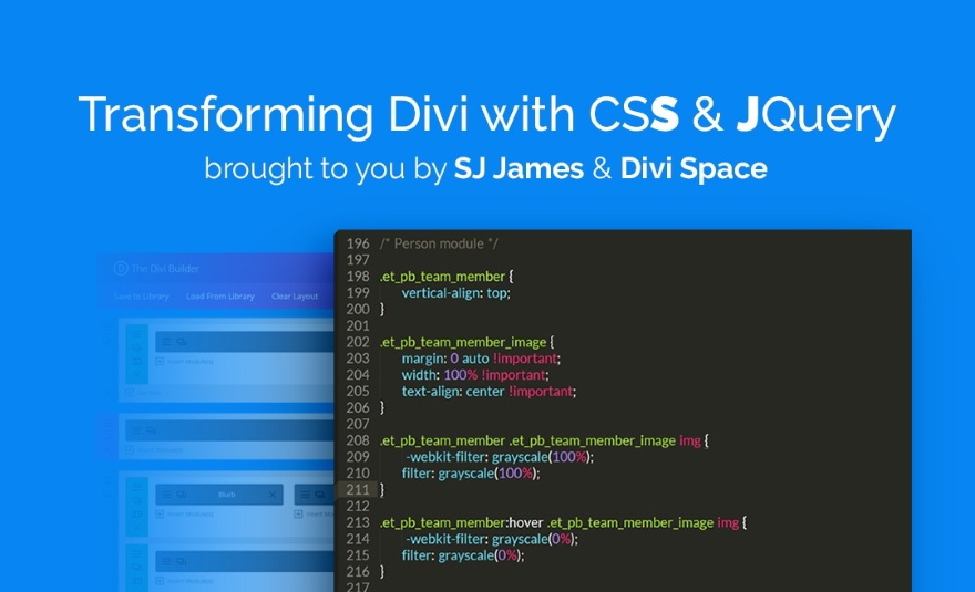 Transformer Divi avec CSS & cours jQuery