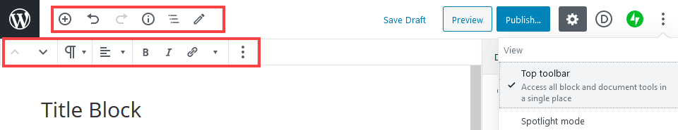 古騰堡的頂部工具欄