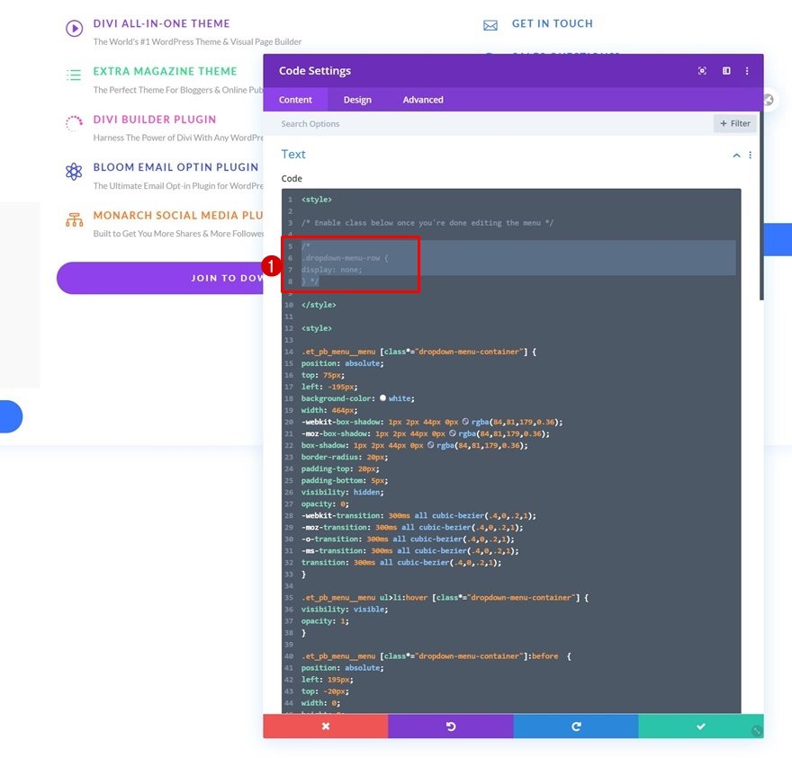エレガントなテーマのドロップダウンメニュー