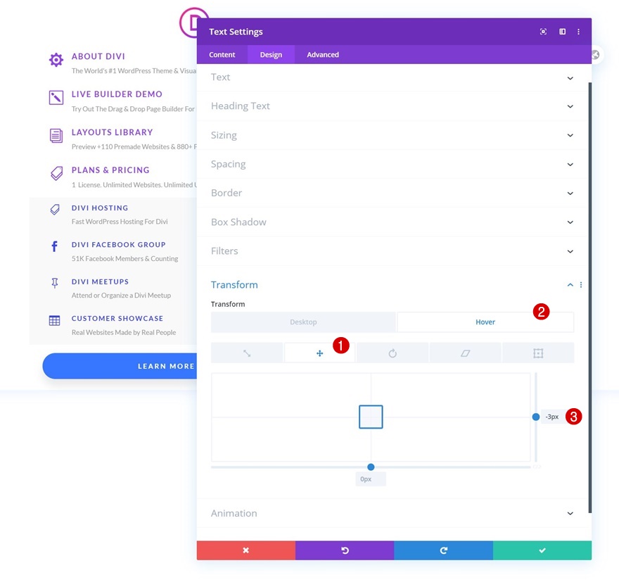 エレガントなテーマのドロップダウンメニュー