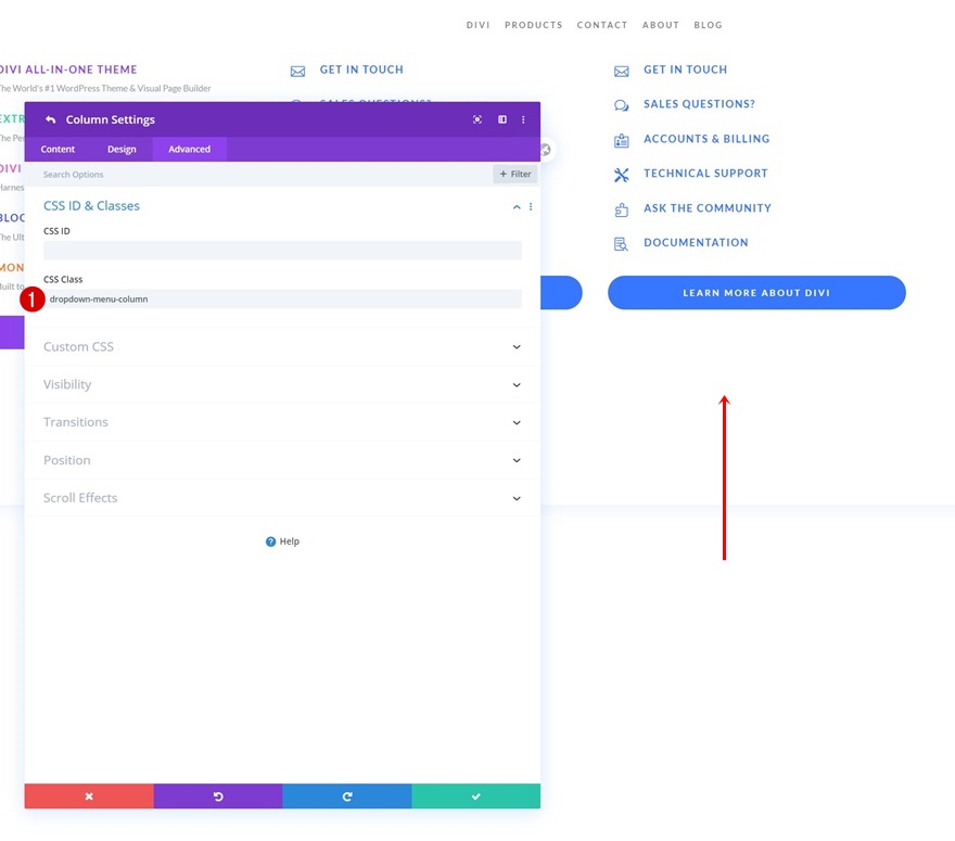 エレガントなテーマのドロップダウンメニュー