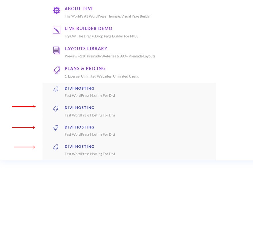 エレガントなテーマのドロップダウンメニュー