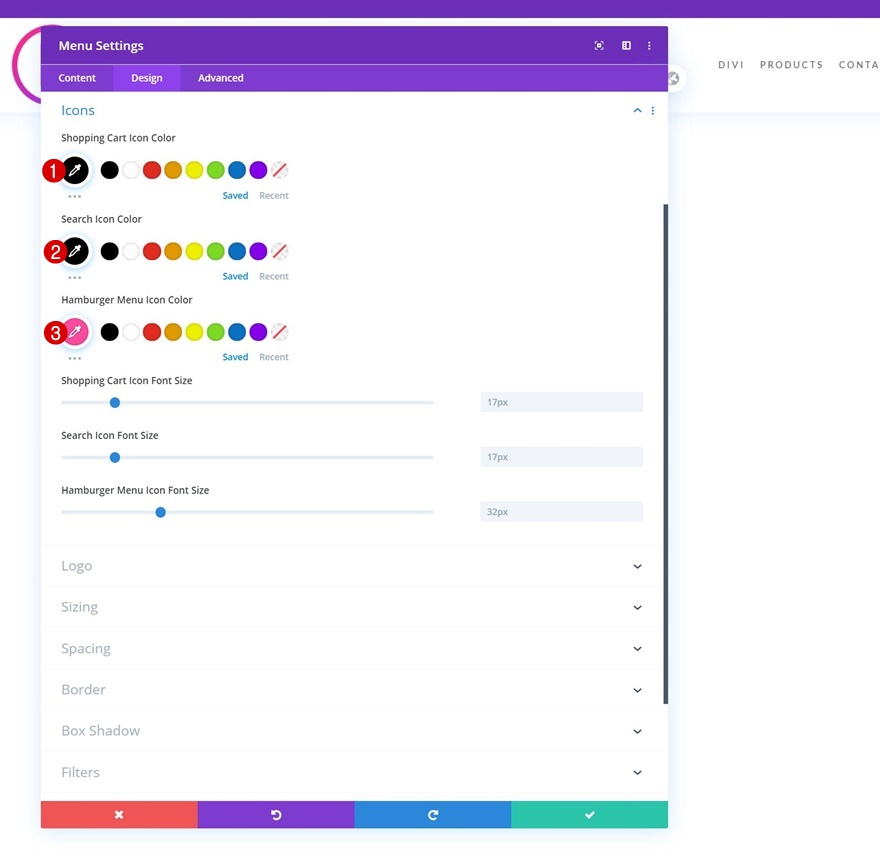 エレガントなテーマのドロップダウンメニュー