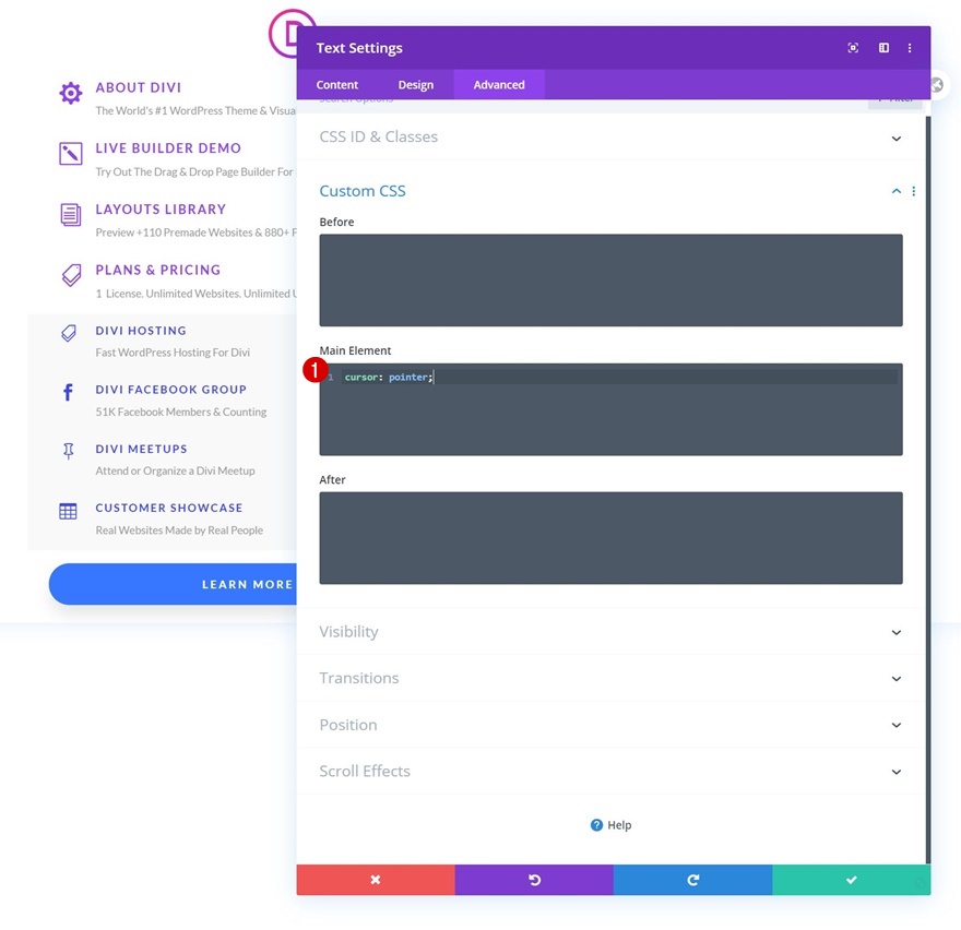 エレガントなテーマのドロップダウンメニュー