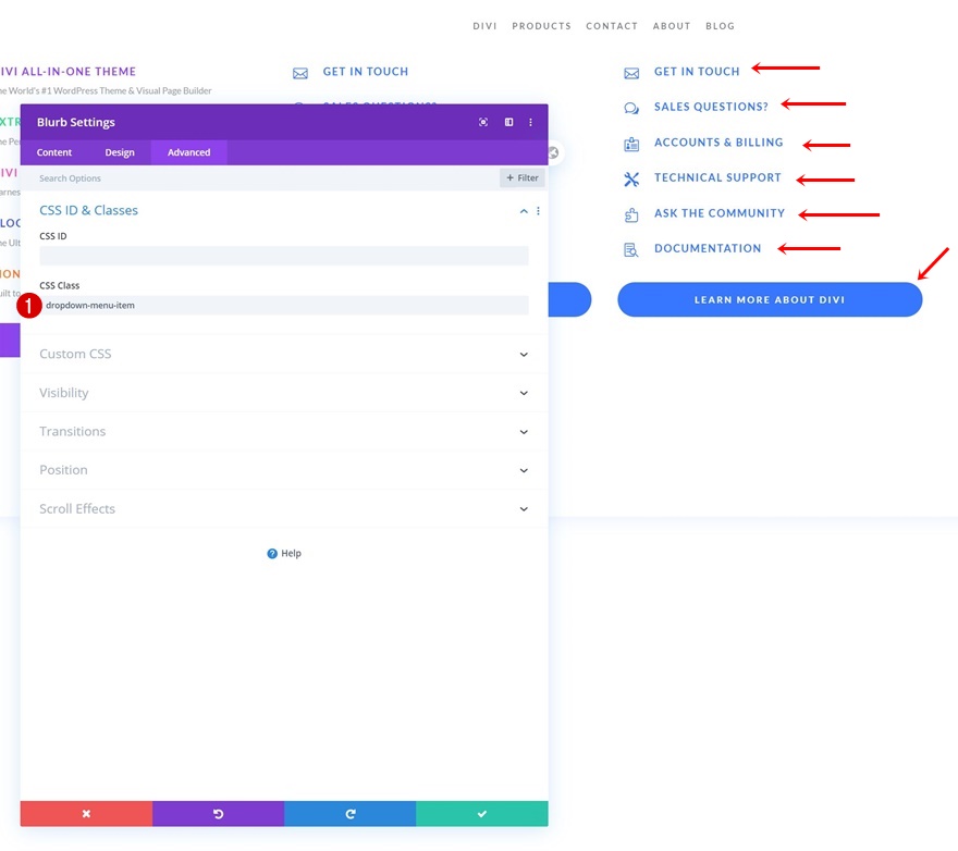 エレガントなテーマのドロップダウンメニュー