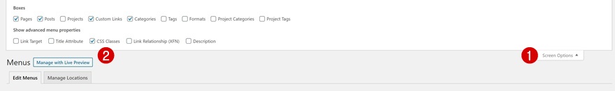 エレガントなテーマのドロップダウンメニュー