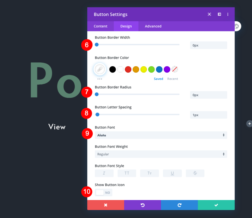 daftar navigasi portofolio yang dapat digulir
