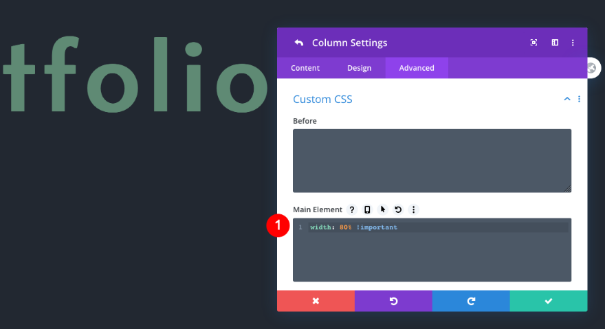 daftar navigasi portofolio yang dapat digulir