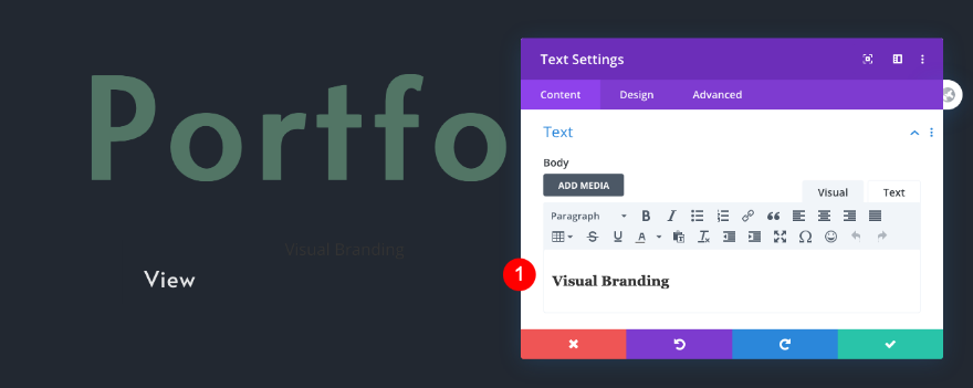 daftar navigasi portofolio yang dapat digulir