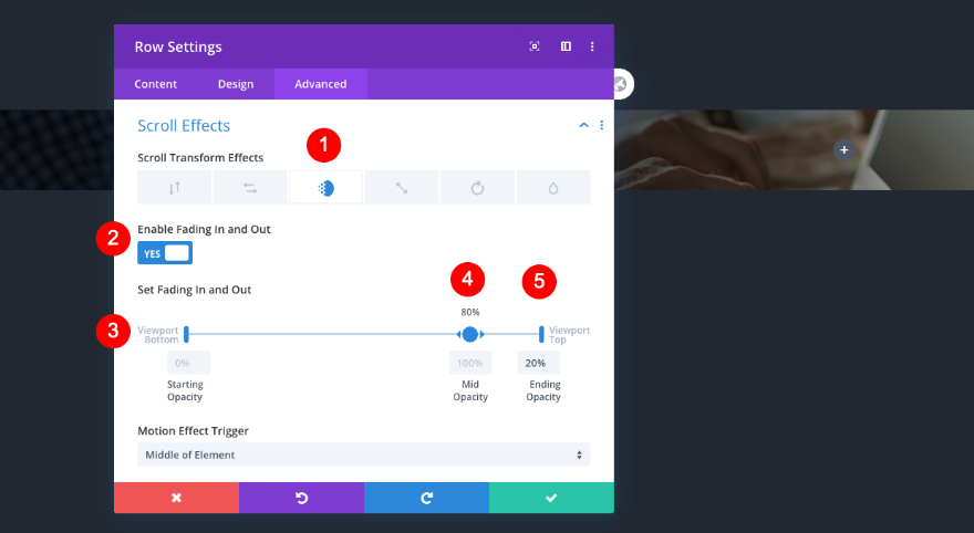 daftar navigasi portofolio yang dapat digulir