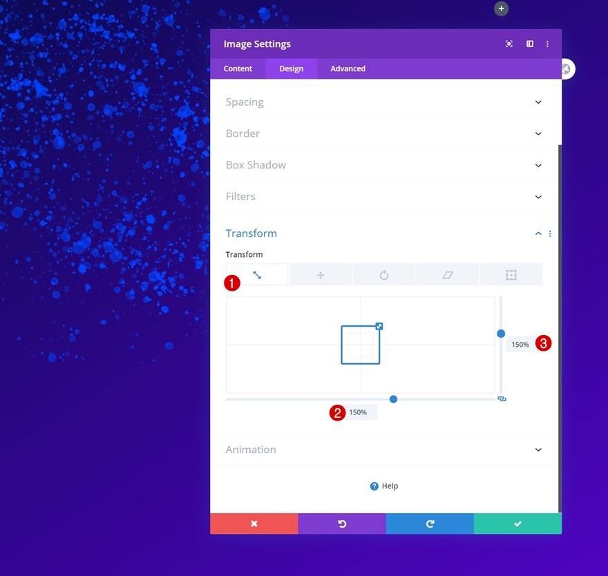 スパッタアニメーション