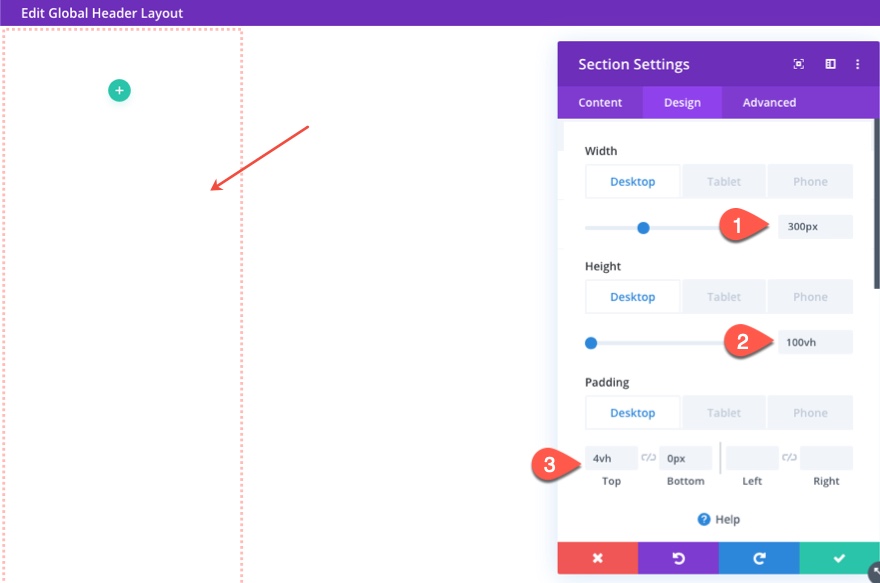 divi 수직 탐색 메뉴 및 헤더