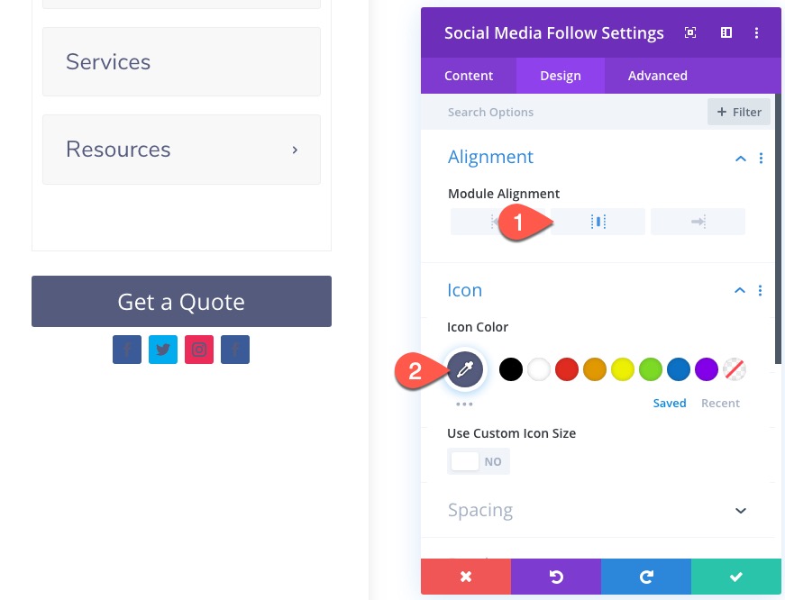 divi 수직 탐색 메뉴 및 헤더