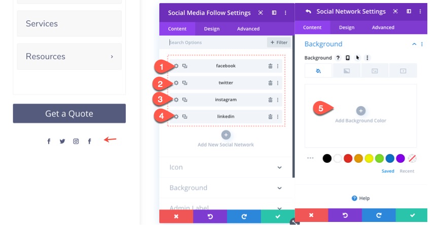 divi 수직 탐색 메뉴 및 헤더