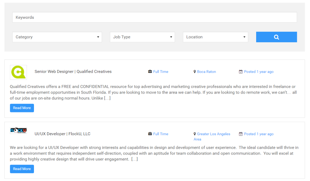 Simple JobBoardでリストを表示する。