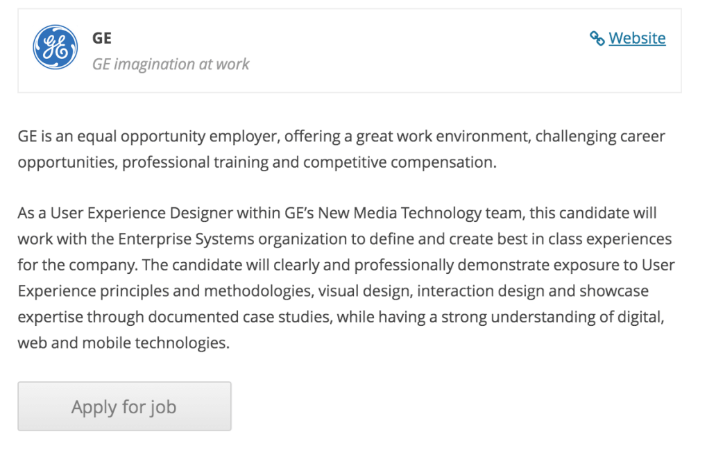 WP JobManagerにリストされているジョブに申し込む。