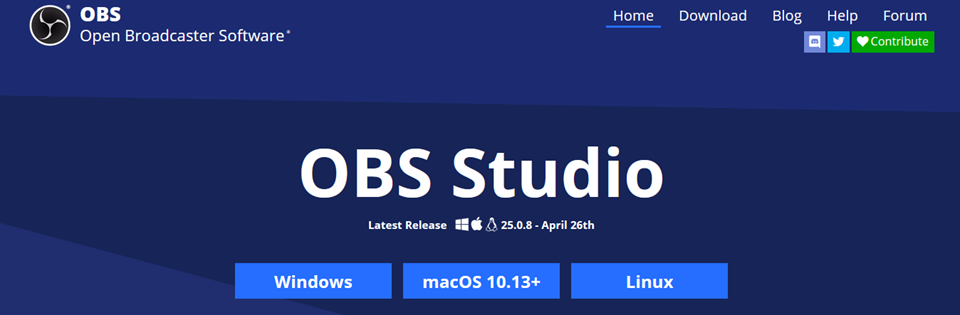 OBSStudioホームページ